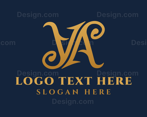 Elegant Upscale Letter VA Logo