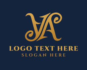 Elegant Upscale Letter VA logo
