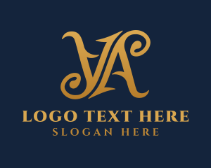 Elegant Upscale Letter VA Logo