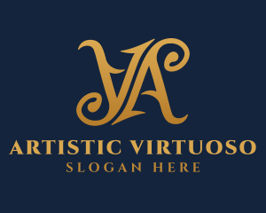 Elegant Upscale Letter VA logo design