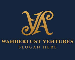 Elegant Upscale Letter VA logo