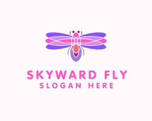 Flying Dragonfly Insect logo