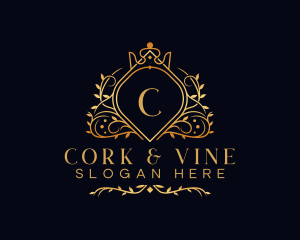 Luxury Vine Crown logo design