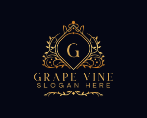 Luxury Vine Crown logo design