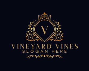 Luxury Vine Crown logo design