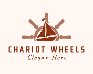 Sail Boat Wheel logo design