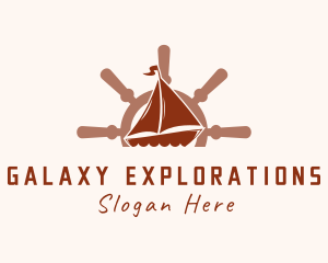 Sail Boat Wheel logo design