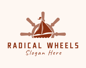 Sail Boat Wheel logo design