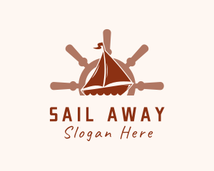 Sail Boat Wheel logo design