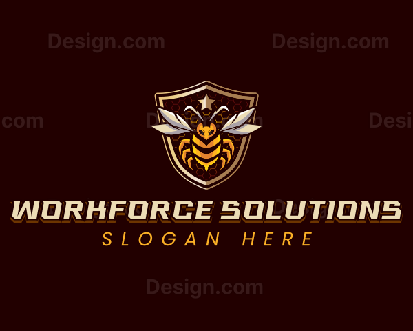 Bee Hive Shield Logo