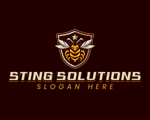 Bee Hive Shield logo design