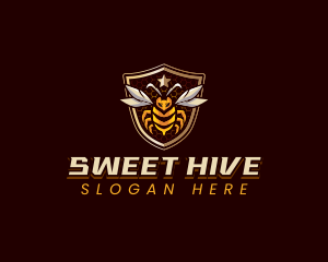 Bee Hive Shield logo design