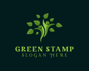 Green Natural Wellness Tree logo design