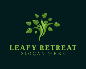 Green Natural Wellness Tree logo design