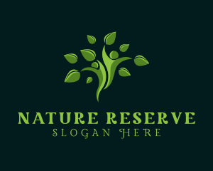 Green Natural Wellness Tree logo design