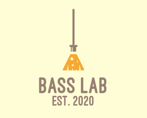 Laboratory Flask Broom logo design