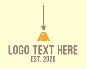 Experimental - Laboratory Flask Broom logo design