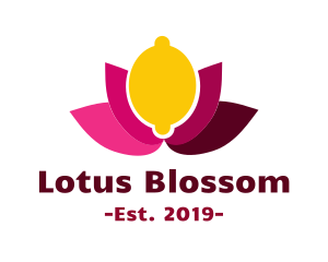 Lemon Lotus Flower logo design