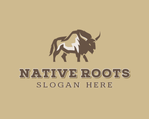 Wild Native Bison logo design