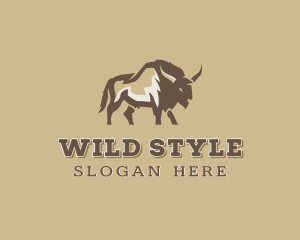 Wild Native Bison logo design