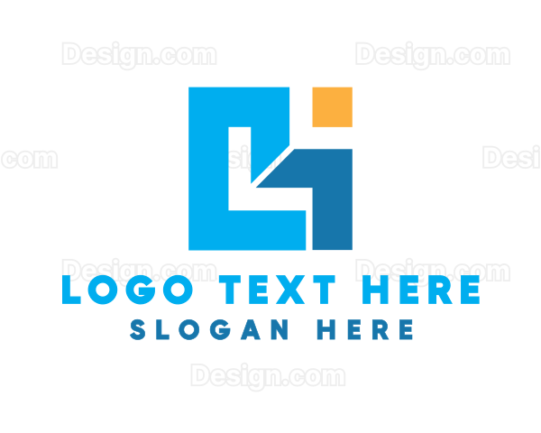 Modern Geometric Construction Letter L Logo