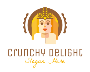 Wheat Crown Woman logo design