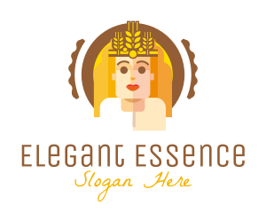 Wheat Crown Woman logo design