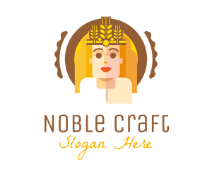 Wheat Crown Woman logo design