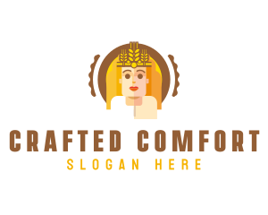 Wheat Queen Woman logo design