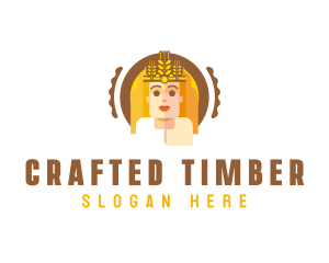 Wheat Queen Woman logo design