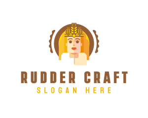 Wheat Queen Woman logo design