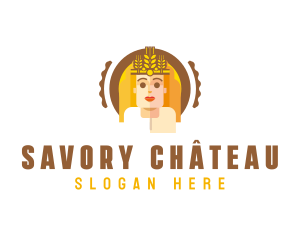 Wheat Queen Woman logo design