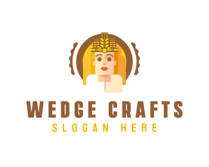 Wheat Queen Woman logo design