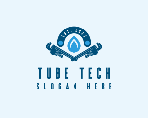 Pipe Wrench Plumbing Maintenance logo design