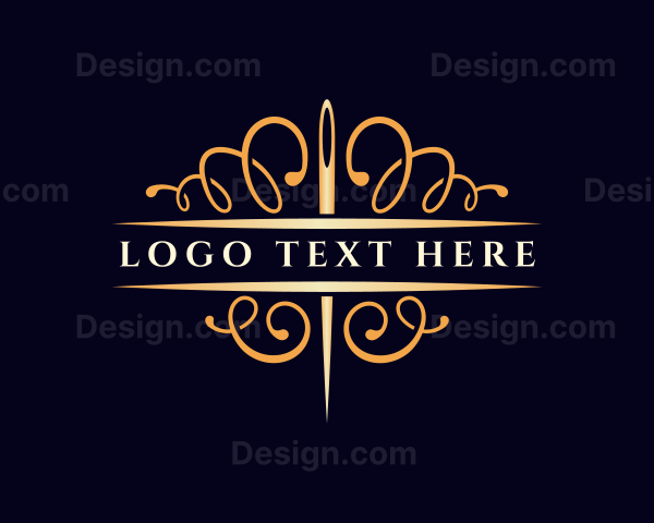 Elegant Needle Sewing Logo