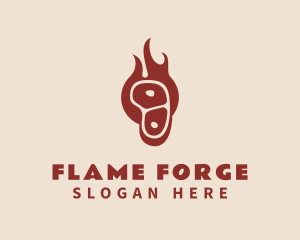 Meat Flame Barbecue logo design