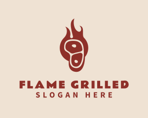 Meat Flame Barbecue logo design