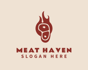 Meat Flame Barbecue logo design