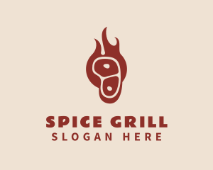 Meat Flame Barbecue logo design