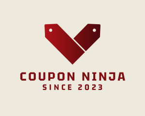 Red Coupon Letter V logo