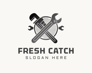 Gradient Wrench Plumbing logo design