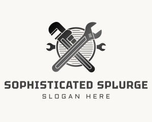 Gradient Wrench Plumbing logo design