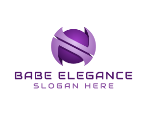 Purple Sphere Letter N  logo design