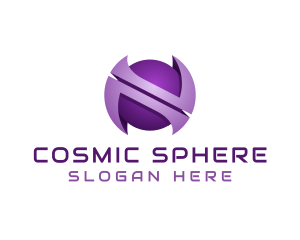 Purple Sphere Letter N  logo