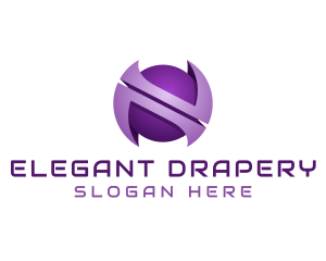 Purple Sphere Letter N  logo design