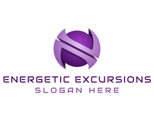 Purple Sphere Letter N  logo design