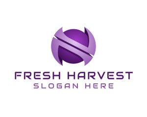 Purple Sphere Letter N  logo design