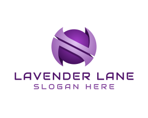 Purple Sphere Letter N  logo design