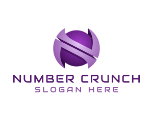 Purple Sphere Letter N  logo design