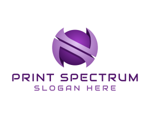 Purple Sphere Letter N  logo design